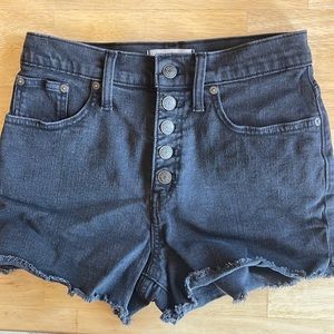 Madewell high waist button fly jean shorts